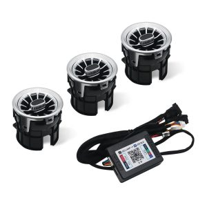 Upgrade 256 Colors LED Turbo Vents Ambient Light Turbine Air Vent Air Outlet for Ford Mustang 2015-2021
