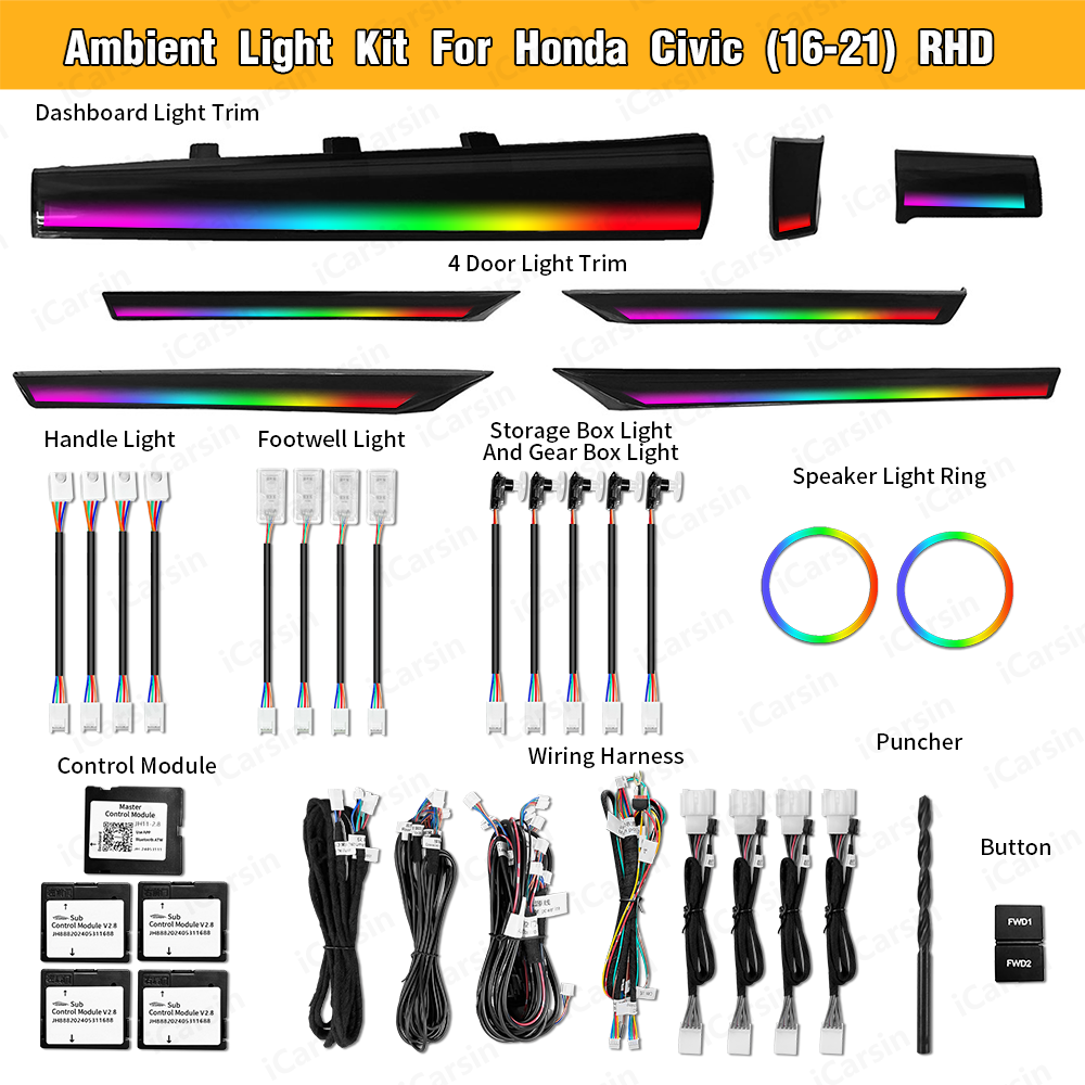 Civic FC/FK Ambient Lighting Kit (RHD) - Image 8