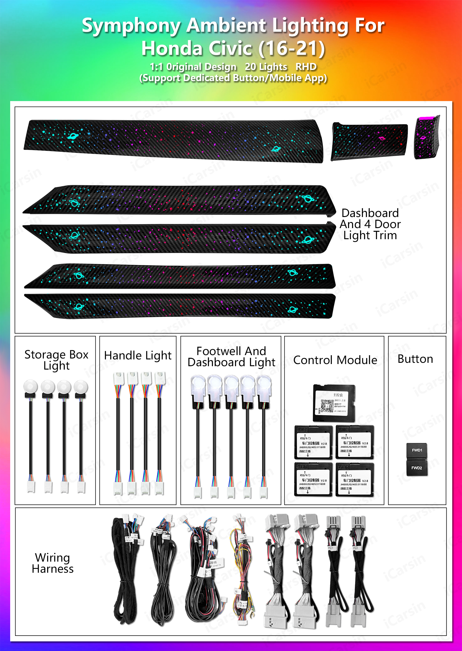 Civic FC/FK Ambient Lighting Kit (RHD) - Image 10